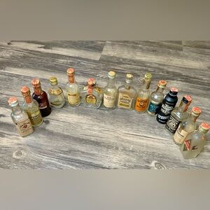 Vintage Mini Liquor Bottle Lot 64 Bourbon Scotch Whiskey Tax Stamp Rare